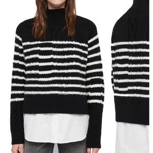 All Saints Mari Stripe Roll Neck Sweater